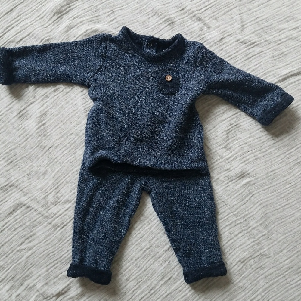 blue outfit,  thicker material
